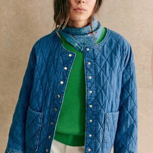 SEZANE Dakota Jacket--Denim Blue--size US 4/FR 36, NWT